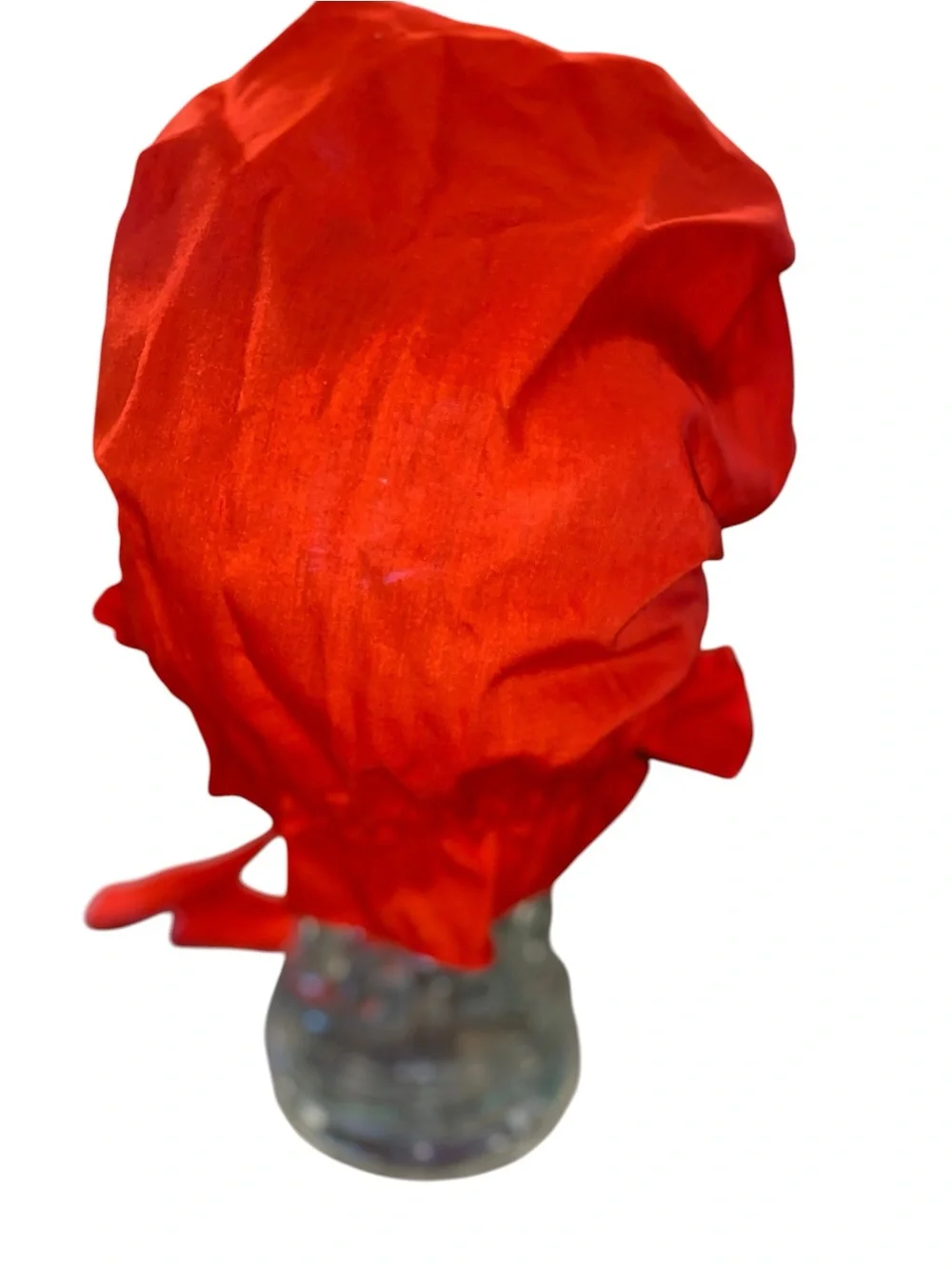 Vintage Kids red bonnet colonial Prairie costume hat southern heirloom sun hat